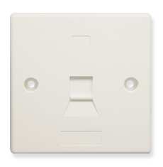 FACEPLATE, INTERNATIONAL, 1-PORT, WHITE