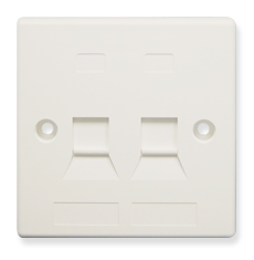 FACEPLATE, INTERNATIONAL, 2-PORT, WHITE