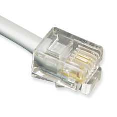 LINE CORD, 6P4C, PIN 2-5, 14 FT